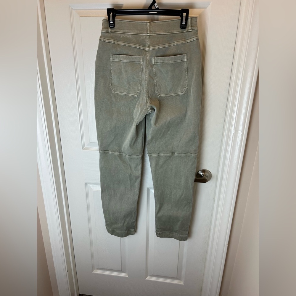 SPANX STRETCH TWILL STRAIGHT LEG PANT OLIVE GREEN MEDIUM - Picture 5 of 12